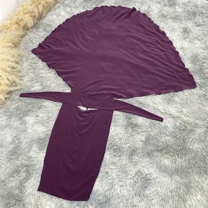 2340# Premium Nida Solid Color <b>Head</b> Scarf With Niqab One Piece <b>Style</b> Khimar Hijab for Tradiciton Muslim Women 13 Colors - Product Image 2