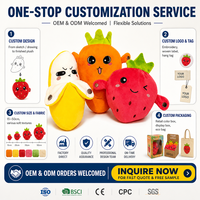 Peluche personnalisable brodée sur mesure, super douce, anti-stress, motif dessin animé, mignonne, musicale, fruits et légumes, pour tout-petits, couleur personnalisée