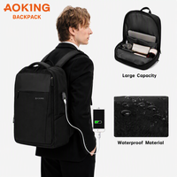 Sac à dos pour ordinateur portable professionnel imperméable de 15,6 pouces, logo personnalisé, grande capacité, léger, antivol, sac de voyage pour ordinateur pour hommes