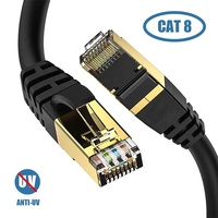Cat8 kabel Ethernet 40GB/bps 2000mhz SFTP cat8 kabel ethernet 1000ft untuk pusat data