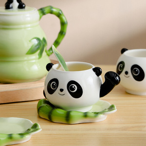 Juego de Tazas de Café de Cerámica con Diseño de Panda Esmaltado, 15 Piezas, con Tapa 3D de Panda y Cuchara, para Amantes de los Pandas - Product Image 6