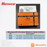 Dernière montre connectée W12 Mini Pro 42 mm avec réponse vocale, WhatsApp, capteur de fréquence cardiaque, boussole, appels Bluetooth, étanche, Microwear