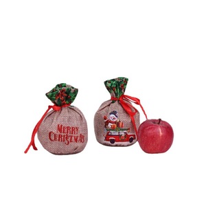 Sacs cadeaux de Noël en forme de pomme, 7 pouces, imprimés, avec cordon de serrage, pour enfants - Product Image 5