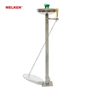 Foot Pedal and Leaver OPen Flushing water stand eyewash safety