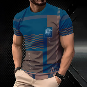 T-shirt con stampa geometrica da <span class=keywords><strong>uomo</strong></span> di moda Design personalizzato con logo da <span class=keywords><strong>uomo</strong></span> t-shirt estiva sublimazione top <span class=keywords><strong>abbigliamento</strong></span> da <span class=keywords><strong>uomo</strong></span> all'ingrosso - Product Image 2