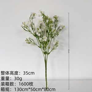 Ramo de Flores Artificiales de Plástico Simulando Aliento de Bebé, Decoración para el Hogar, Arreglo para Bodas, Alta Simulación SCELYB--0160 - Product Image 4