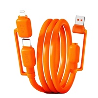 Câble de données USB 4-en-1 en silicone Type-C PD65W avec transfert 480 Mbps et charge rapide 5A pour téléphones et tablettes (vente en gros)