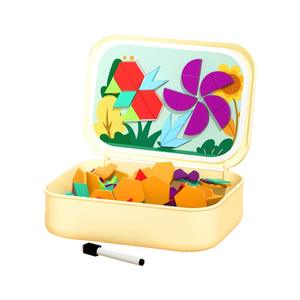 Bloques de rompecabezas Tangram geométricos magnéticos para niños, juguete educativo de escuela primaria, juguete de desarrollo intelectual de Aprendizaje Temprano - Product Image 1