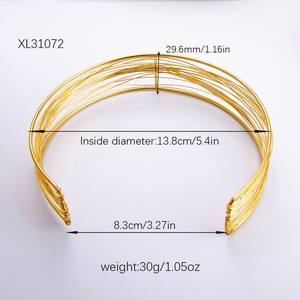 Open 18k Gold Plated Stainless Steel Collar Bracelet for Women <b>Light</b> Luxury High-End Fashion Cuff Jewelry for Summer - Product Image 6