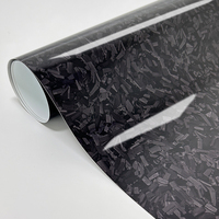 Film vinyle pour carrosserie de voiture sans bulles, holographique brillant mat, effet fibre de carbone forgée, pour changement de couleur de voiture, autocollants pour voiture