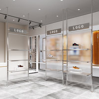 Étagère de présentation de vêtements en acier inoxydable pour boutiques et magasins de détail, design gain de place