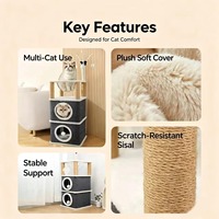 Arbre à chat en flanelle moelleuse avec capsule spatiale pour chat, tour à gratter multi-niveaux, structure d'escalade intérieure pour chatons.
