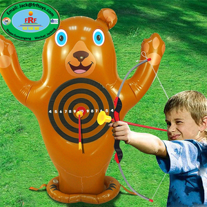 <span class=keywords><strong>Cible</strong></span> de tir à l'arc gonflable en PVC pour enfants, jeu de fléchettes ours brun - Product Image 2
