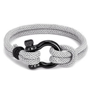 High Quality Handmade Trendy Geometric Stainless Steel U-Shaped Horseshoe Buckle Milan Rope Sports <b>Bracelet</b> - Product Image 5