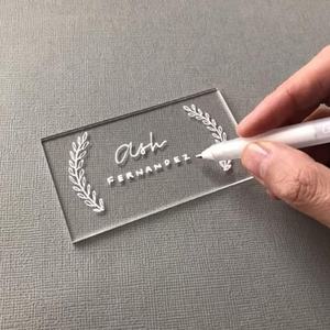 Cartes de place en acrylique clair chaud carte de <span class=keywords><strong>lieu</strong></span> d'invité de mariage décor de mariage cartes de place et numéros de Table pour la réception de mariage - Product Image 3