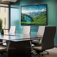 Écran interactif tout-en-un Android 4K de 55/65/75 pouces avec écran partagé pour réunions d'entreprise, logiciel de réunion intégré et caméra