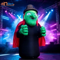 Ballon gonflable géant de sorcière verte avec cape rouge pour Halloween, avec ventilateur intégré, 8-10 pieds, décoration de jardin extérieur pour fête de fin d'année