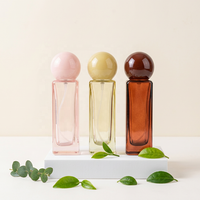 Flacon cylindrique en verre de luxe de haute qualité pour parfum 30 ml, avec bouchon à vis coloré mat à brume fine, rechargeable, pour sérum de soin de la peau, en stock