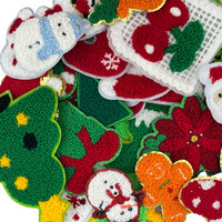 Appliques brodées sur tissu, style serviette, thème Noël, décoratives, fabriquées en Chine, en stock chez les fabricants