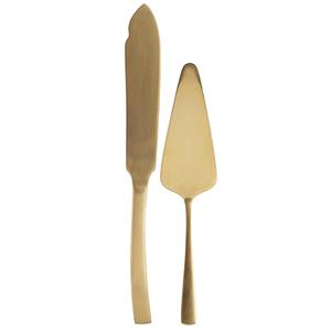 Best Sale Elegant Gold Stainless Steel Cake Serving <b>Set</b> Cake Knives Cutter Cake Knife and Server <b>Set</b> for Wedding - Product Image 4