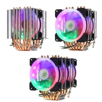 Ventilateur de refroidissement RGB avec caloduc combiné cuivre-aluminium LED pour le refroidissement complet du processeur et l'utilisation en boîtier d'ordinateur