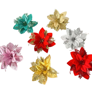 Nouvelle <span class=keywords><strong>couronne</strong></span> de Noël en soie artificielle écologique, or rose, trois couches, or rouge, style populaire, marque XYS - Product Image 1