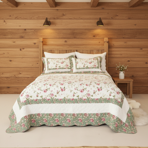 Juegos de Ropa de Cama de Algodón Vintage con Retazos Florales, Juegos Reversibles con Diseño Floral Vintage - Product Image 5