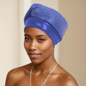 JX-Turban africain Offre Spéciale Gele Hijab Aso Oke Headtie déjà fait Gele foulard musulman Head Wrap femmes chapeau Auto Headtie - Product Image 4