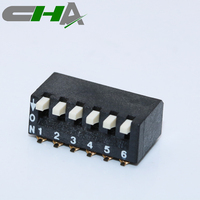 Interruptores DIP de la Serie CHA EPM con Paso de 2.54 mm, Color Negro, Interruptor DIP SMT