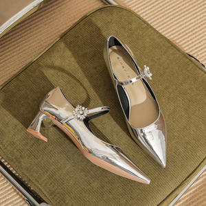 Zapatos de Tacón Alto para Mujer con Tacón de Aguja, Cuero Genuino, Antideslizantes y Cómodos para Bodas de Verano y Fiestas de Moda - Product Image 1