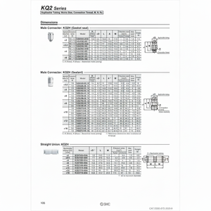 นิวเมติกส์แบบสัมผัสเดียว KQ2H12-03NS ชิ้นส่วนนิวเมติก SMC - Product Image 1