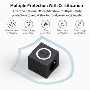 Adaptateur secteur Magic Box <span class=keywords><strong>Cube</strong></span>, directement de l'usine, avec port de charge rapide PD20W, charge sans fil NFC, longueur de câble 3m/5m, courant nominal 10A - Product Image 4