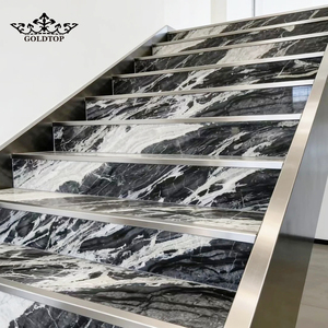 Mármol Serpentina Goldtop Popular con Vetas Blancas y Negras, Losas Grandes para Interiores, Islas de Cocina y Escaleras - Product Image 3