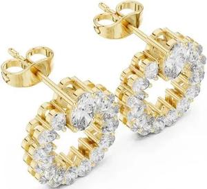 High End Diamond <b>Earrings</b> with Iced Out Stainless Steel <b>Stud</b> <b>Earring</b> for Women Traditional Wear Use - Product Image 2