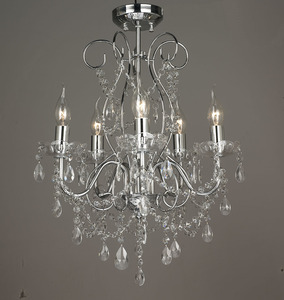 Mini Modern Crystal Candle Chandeliers Lighting Fixture <b>Dining</b> Room Acrylic Droplets Flush Mount Rain Drop Pendant Ceiling <b>Light</b> - Product Image 4