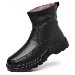 2026 New Winter Genuine Leather Wool Men's Shoes Warm Casual Fashion High-quality Leather Shoe Fur-in-one Durable Outdoor - Product Image 1