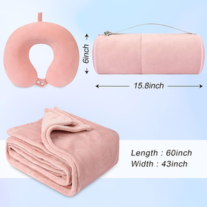 في السفر ، بطانية يدوية ناعمة ممتازة ، حزمة مدمجة ، وسادة بطانية كبيرة مع حقيبة سفر متينة - Product Image 3