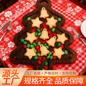 Bandeja de madera transfronteriza para Navidad, bonita bandeja de madera para postres, frutas y pasteles con diseño de árbol de Navidad para el hogar - Product Image 5
