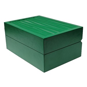 Boîte à montre en cuir vert de luxe personnalisée pour le rangement personnel et les cadeaux, en bois, pour montre Rolex - Product Image 3