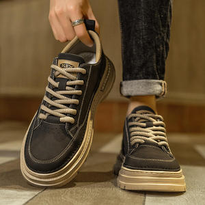 Botas de Trabajo Casuales Versátiles para Hombre, Primavera, Estilo Retro, Botines de Desierto, Transpirables, de Cuero, Deportivas, con Aumento de Altura - Product Image 4