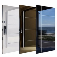 Porte d'entrée de villa européenne BASEN en acier inoxydable moderne antivol pivotante simple 32x79 pour extérieur, appartement, hôtel, salon