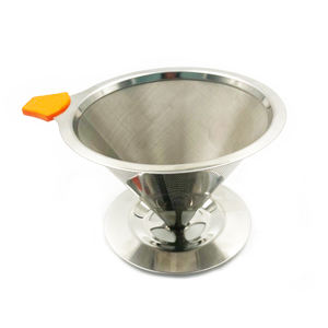 Cafetera de goteo para <span class=keywords><strong>V60</strong></span>, ecológica, de acero inoxidable 304 de doble capa, con logotipo personalizable, herramienta metálica ecológica - Product Image 3
