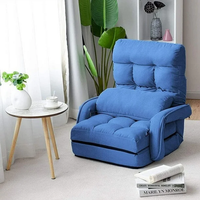 Silla de Piso Ajustable de 6 Posiciones, Plegable, Tipo Sofá para Juegos, Color Azul