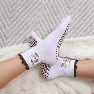 Vớ tập thể dục Yoga Pilates chất liệu cotton silicon chống trơn trượt, kiểu dáng cổ ngắn - Product Image 4