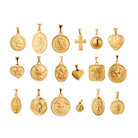 Liontin Koin Potret Vintage Mewah Bahan Stainless Steel 316L 18K untuk Pembuatan Perhiasan Grosir