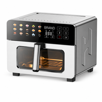 Oven Penggorengan Udara Digital 8L 2100W Pemanas Atas Bawah Kontrol Sentuh Timer 24 Jam Pintu Kaca Ganda Stainless Steel