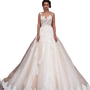 Robe De Mariage ON3019 Luxury A-line Sheer Lace Court Train <strong>Hippie</strong> Wedding <strong>Dresses</strong> Vestidos De Novia Baratos Con Envio Gratis - Product Image 1