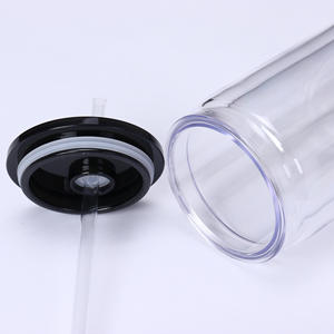 Tasse à une seule couche en verre maçon en plastique de 16oz avec couvercle tasses à boire de paille pour accessoires de bar de fête lait au café glacé - Product Image 3