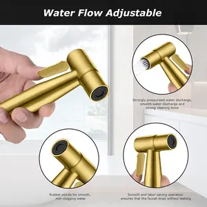 Bathroom Luxury Handheld Shattaf Brushed Gold Color Bidet Sprayer For Toilet