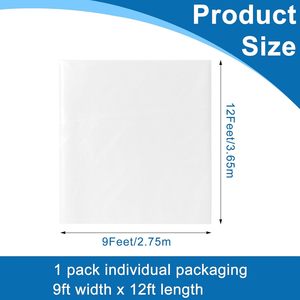 Painter Plastic Drop Cloth 9x12ft Waterproof Disposable <b>Tarp</b> for Painting Furniture Cover - Product Image 6